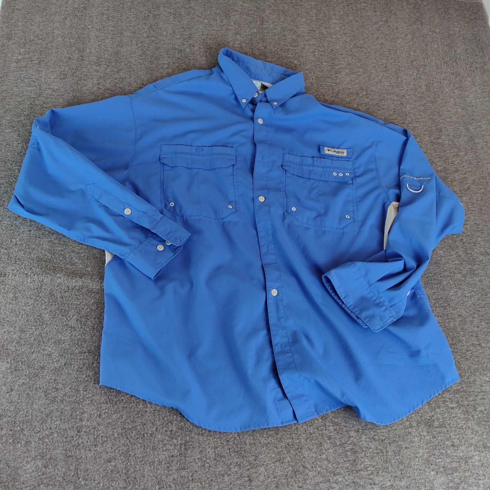 Columbia Sportswear Company Omni Shade 50 Upf Xl Mens Long Sleeve Shirt Blue